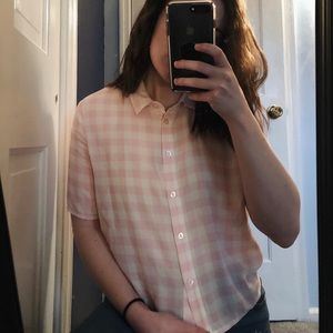 Pink gingham shirt